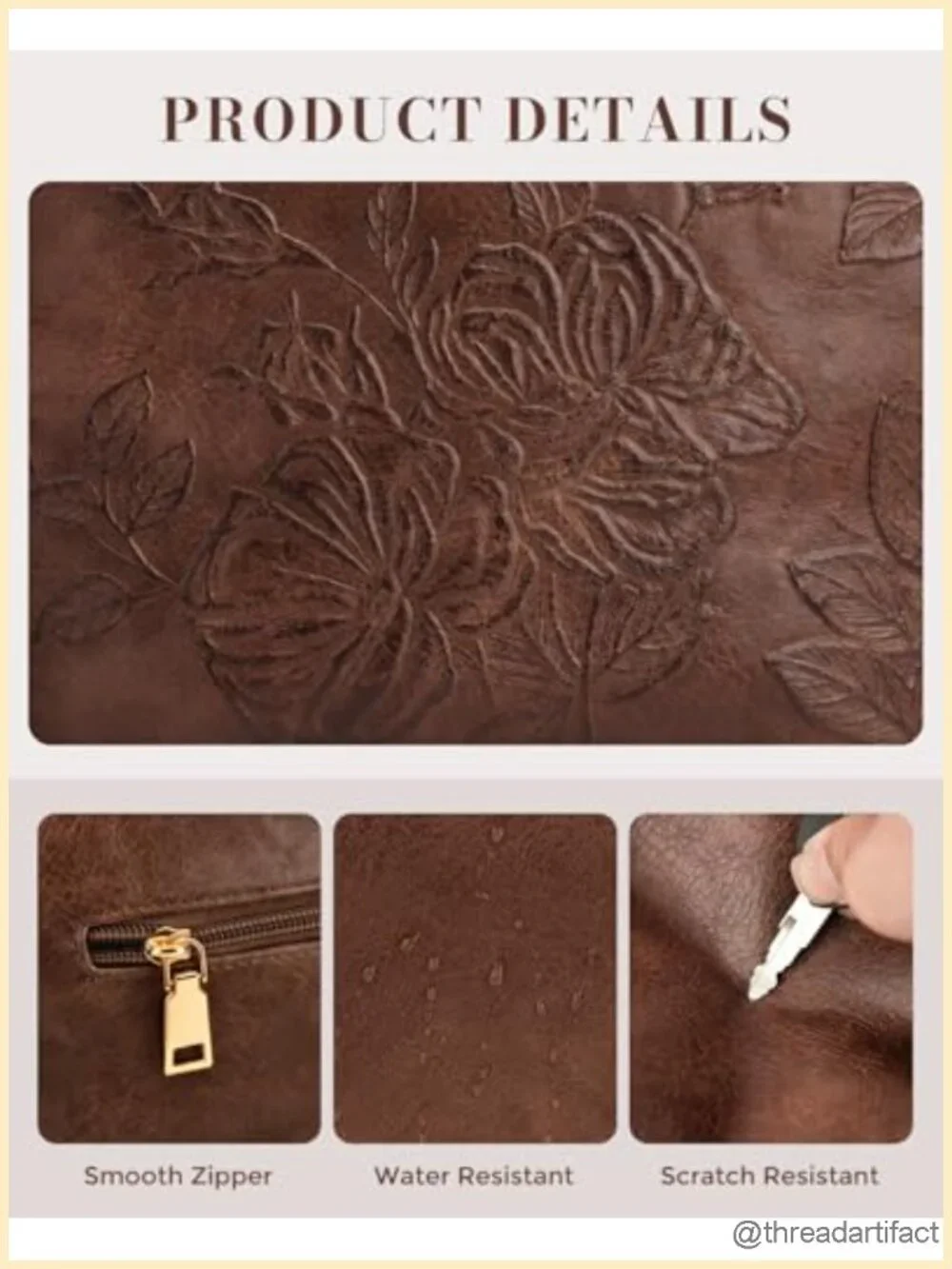 Vegan Leather Crossbody Bag with Boho Strap, Shoulder Handbag